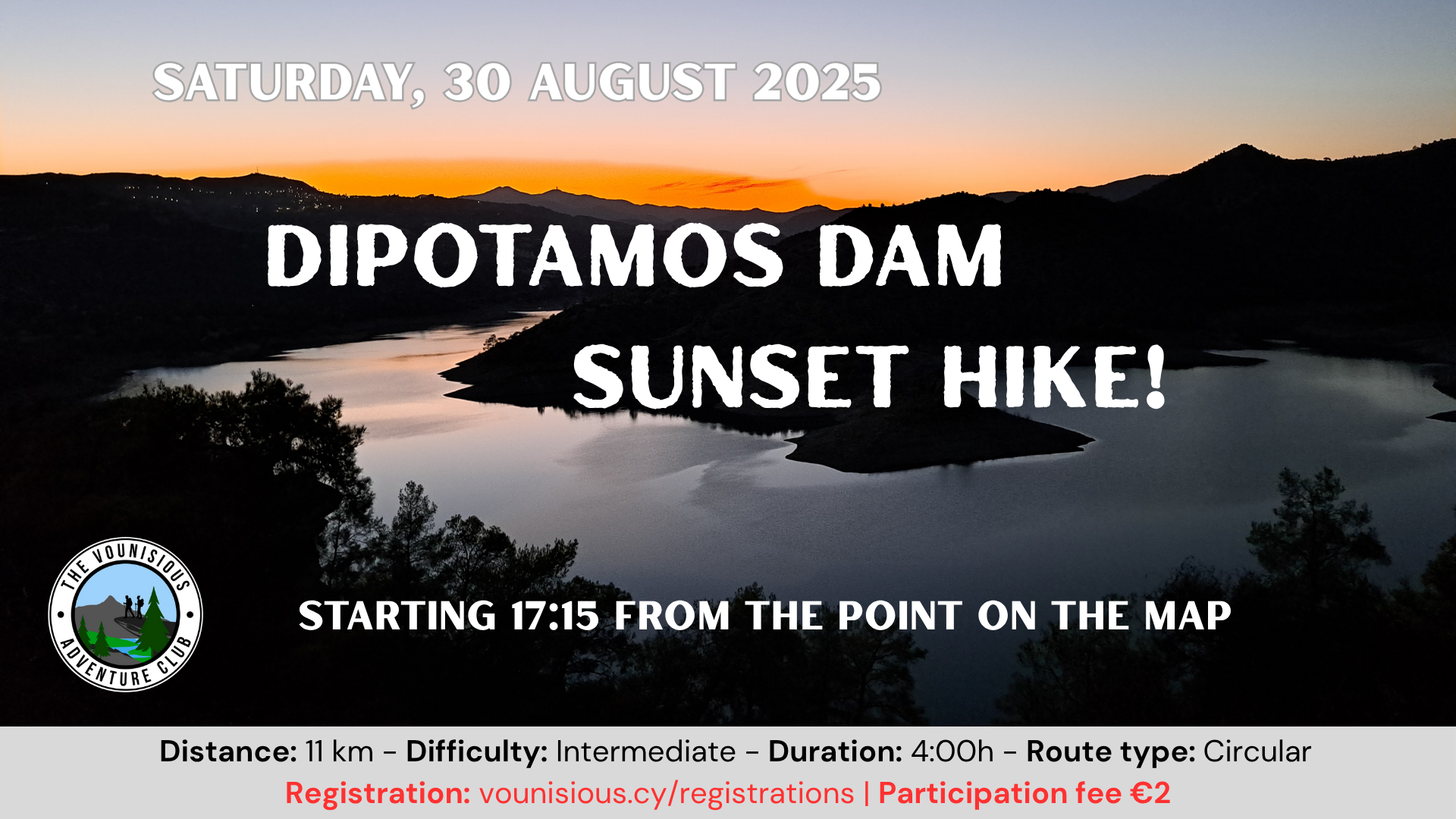 30.8 Dipotamos Dam Sunset Hike